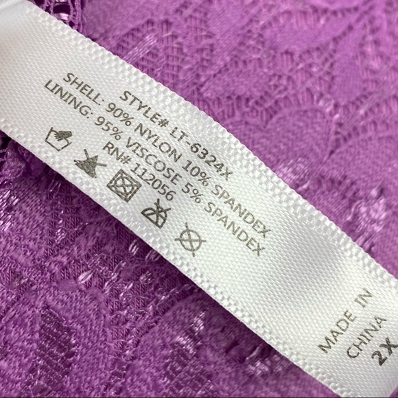 Plus Mauve Stretch Lace Hourglass Back Bralette - Picture 9 of 12